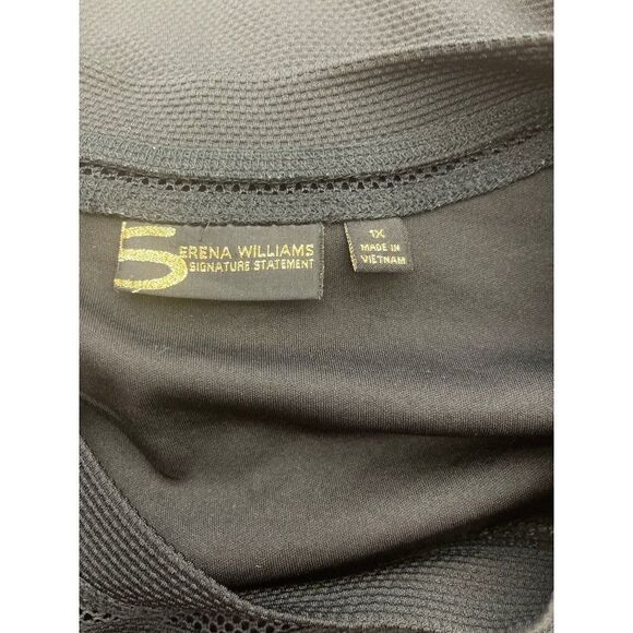 Serena Williams Black Waffle Knit / Mesh Shirt Dress Size 1X - Picture 8 of 8